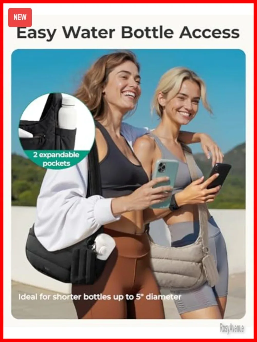 Crossbody Hobo Bag with Adjustable Strap, Puffer Shoulder Handbag Pouch